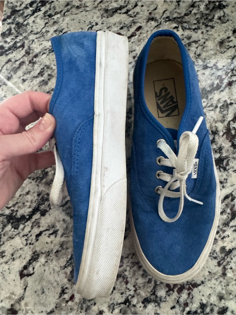 Vans Women’s Suede Low-Top Sneakers - Royal Blue with White Laces - Picture 3 of 9